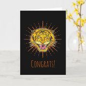 Mooie tijger kaart (Gele Bloem)