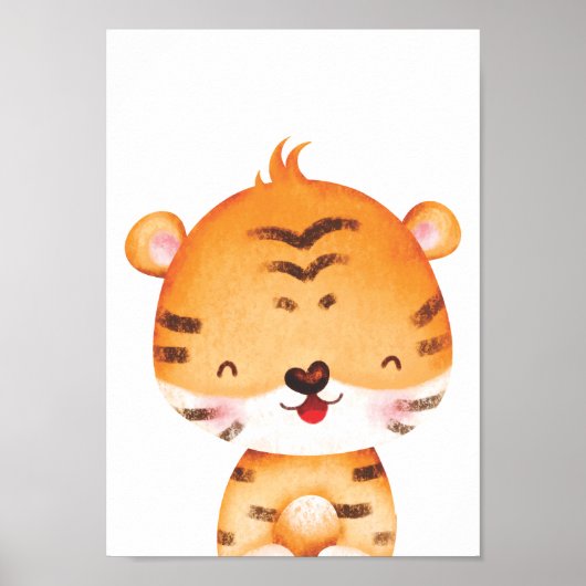 Mooie Tijger Kinderkamer Poster Kinderkamer Decora (Voorkant)