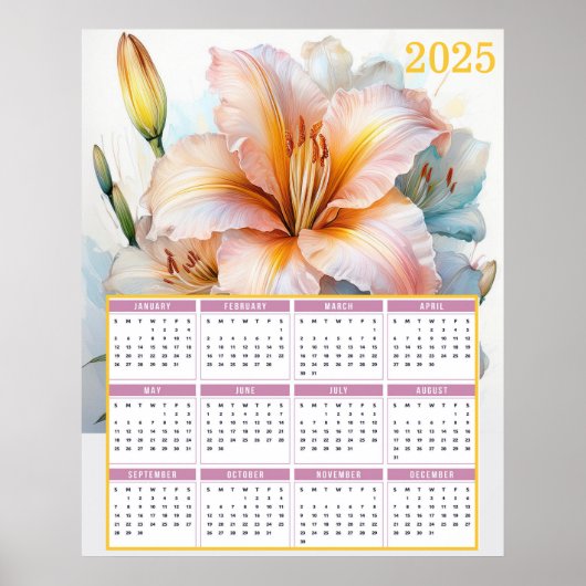 Mooie Tijger Lelie 2025 Kalender Poster (Voorkant)