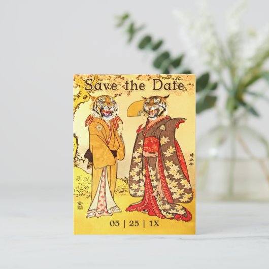 Mooie Tijger Mensen Bewaar De Uitnodigingen Van De (Staand voorkant)