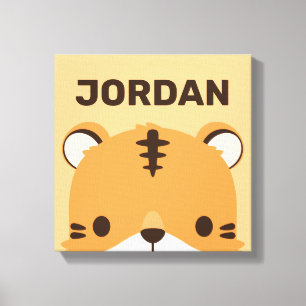 Mooie Tijger met Persoonlijke Naam Canvasprint Canvas Afdruk