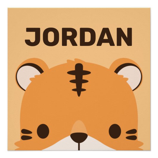 Mooie Tijger met Persoonlijke Naam Poster (Voorkant)