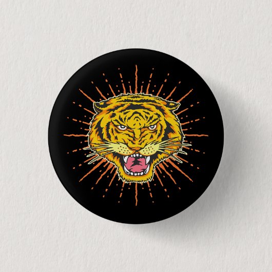 Mooie tijger ronde button 3,2 cm (Voorkant)