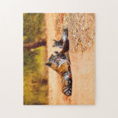Mooie tijgerfamilie, Jigzaag Puzzle Legpuzzel (Verticaal)