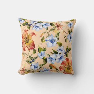 Mooie tijgerleugens en kleine blauwe bloemen op he kussen