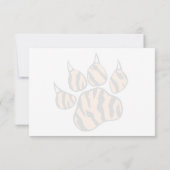 Mooie tijgerpootafdruk aangepaste monogram notitiekaartje (Achterkant)