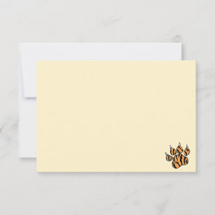 Mooie tijgerpootafdruk op maat blanco  notitiekaartje