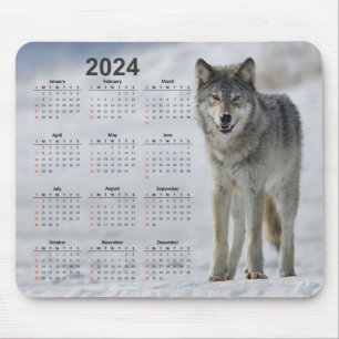 Mooie Timber Wolf 2024 Kalender Muismat