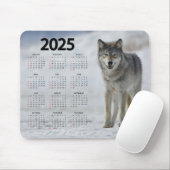Mooie Timber Wolf 2025 Kalender Muismat (Met muis)