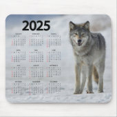 Mooie Timber Wolf 2025 Kalender Muismat (Voorkant)