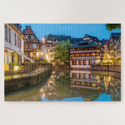 Mooie timbered huizen Straatsburg Frankrijk Reizen Legpuzzel (Horizontaal)