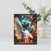 Mooie Tin Type Engel Briefkaart (Staand voorkant)