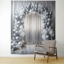 Mooie tinten grijze ballonboog wandkleed
