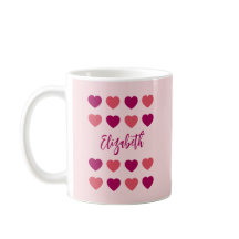 Mooie tinten roze harten Script cursieve naam