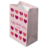 Mooie tinten roze harten Script Cursieve naam Medium Cadeauzakje (Achterkant Gekanteld)
