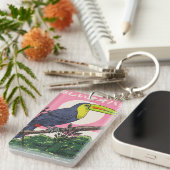 Mooie Toekan Vogel Sleutelhanger (Voorkant Rechts)