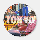 Mooie Tokyo ronde magneet (Voorkant)
