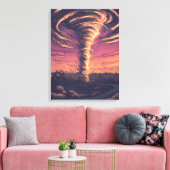 Mooie tornado bij zonsondergang canvas afdruk (Insitu (Woonkamer))