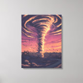 Mooie tornado bij zonsondergang canvas afdruk (Voorkant)