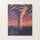 Mooie tornado bij zonsondergang legpuzzel (Verticaal)