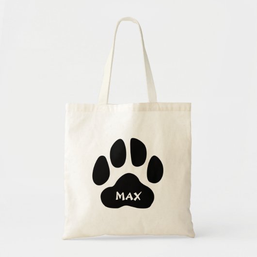 Mooie Tote Bag Met Pootafdruk En Naam (Voorkant)
