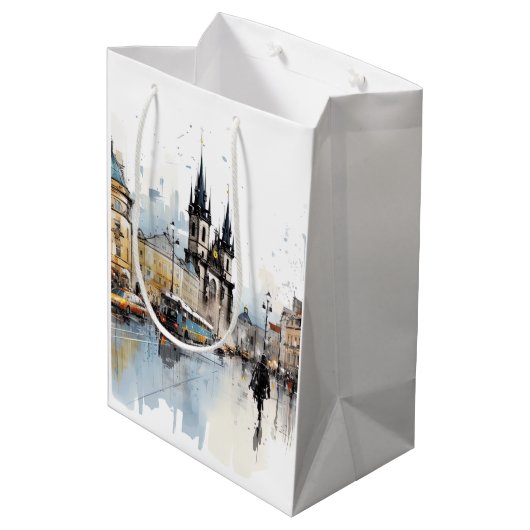 Mooie touch van de Tsjechische hoofdstad Medium Cadeauzakje (Achterkant Gekanteld)