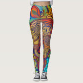 Mooie Traditionele Abstracte Kunst Leggings (Voorkant)