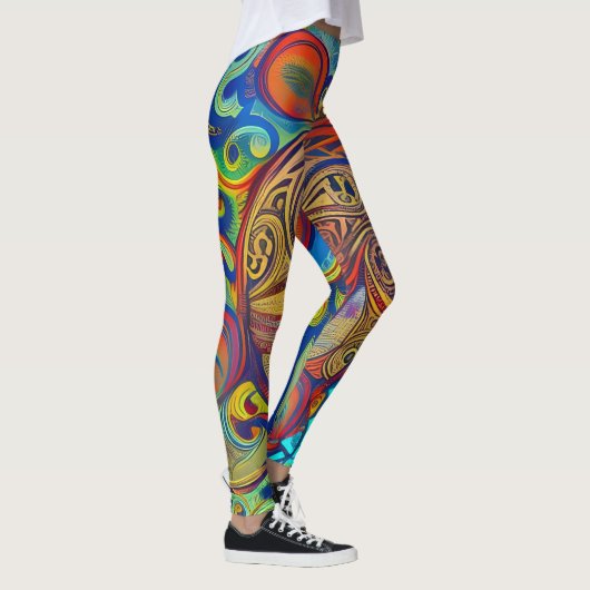 Mooie Traditionele Abstracte Kunst Leggings (Rechts)