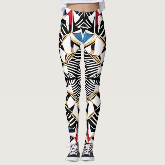 Mooie Traditionele Abstracte Kunst Leggings (Voorkant)