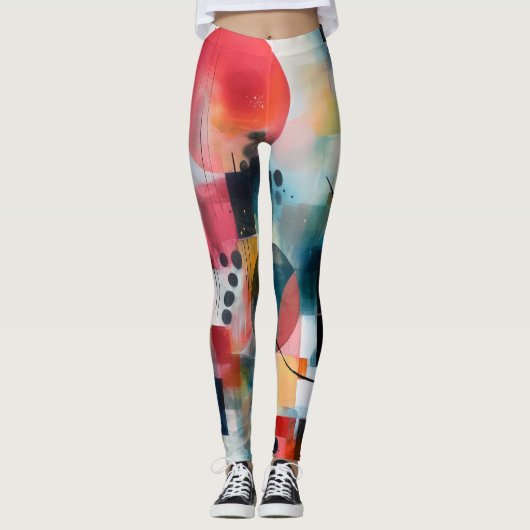 Mooie Traditionele Abstracte Kunst Leggings (Voorkant)