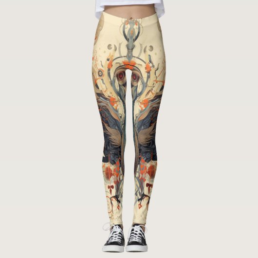 Mooie Traditionele Abstracte Kunst Leggings (Voorkant)
