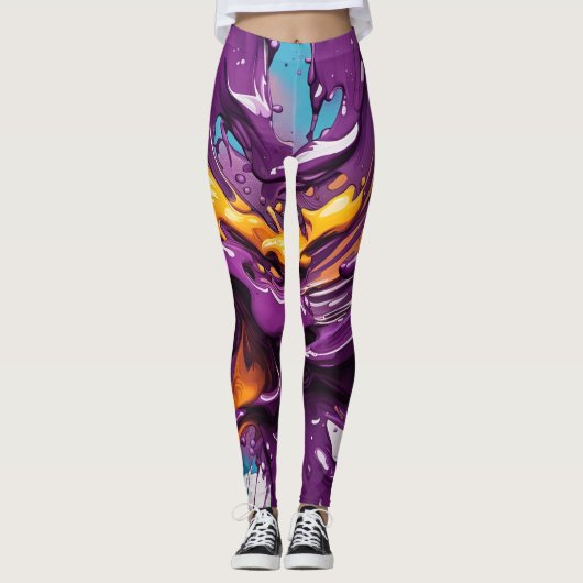 Mooie Traditionele Abstracte Kunst Leggings (Voorkant)