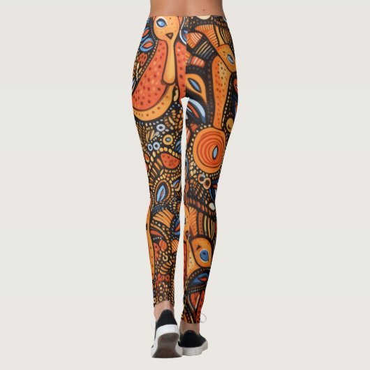 Mooie Traditionele Abstracte Kunst Leggings (Achterkant)