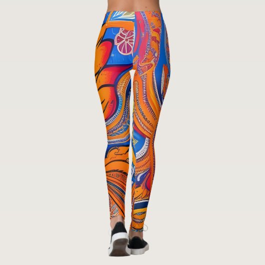 Mooie Traditionele Abstracte Kunst Leggings (Achterkant)