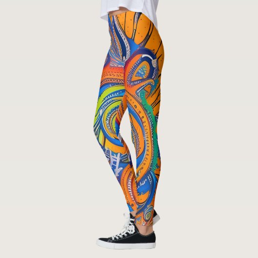 Mooie Traditionele Abstracte Kunst Leggings (Links)