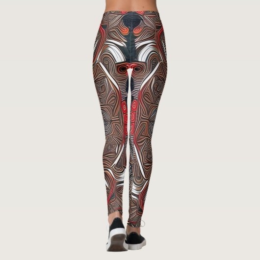 Mooie Traditionele Abstracte Kunst Leggings (Achterkant)
