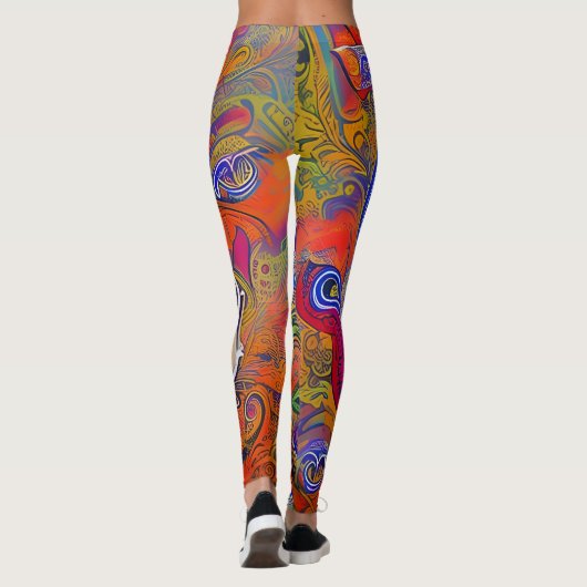 Mooie Traditionele Abstracte Kunst Leggings (Achterkant)