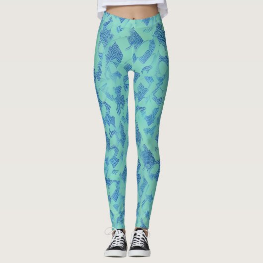 Mooie Traditionele Abstracte Kunst Leggings (Voorkant)
