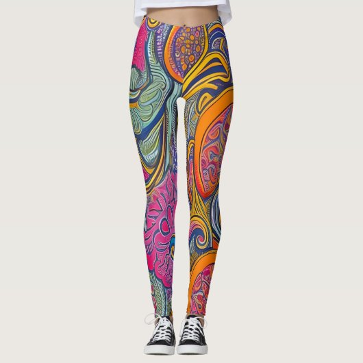 Mooie Traditionele Abstracte Kunst Leggings (Voorkant)