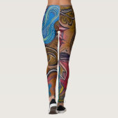 Mooie Traditionele Abstracte Kunst Leggings (Achterkant)