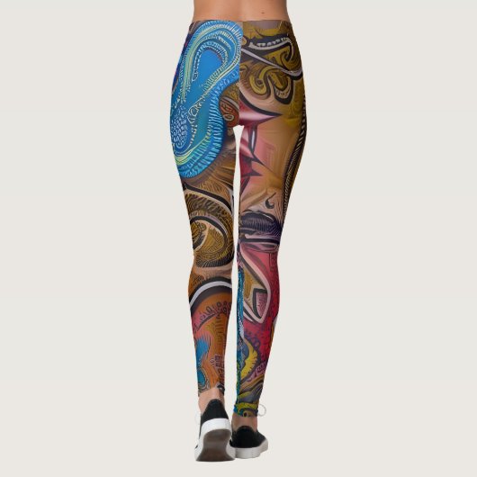 Mooie Traditionele Abstracte Kunst Leggings (Achterkant)