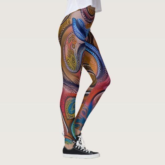 Mooie Traditionele Abstracte Kunst Leggings (Rechts)