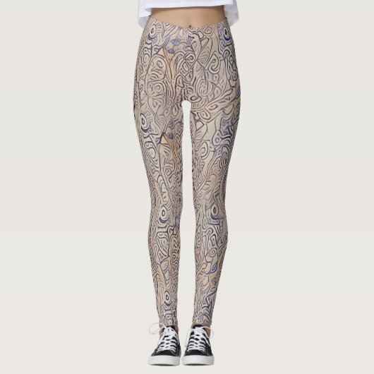 Mooie Traditionele Abstracte Kunst Leggings (Voorkant)