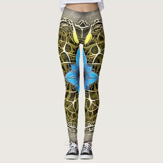 Mooie Traditionele Abstracte Kunst Leggings (Voorkant)