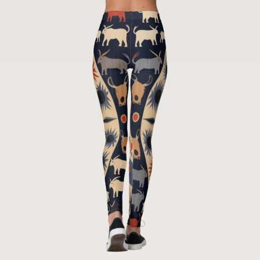 Mooie Traditionele Abstracte Kunst Leggings (Achterkant)