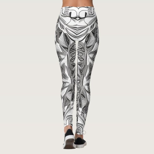 Mooie Traditionele Abstracte Kunst Leggings (Achterkant)