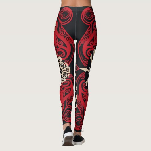 Mooie Traditionele Abstracte Leggings (Achterkant)