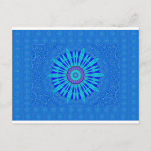 Mooie Traditionele Blauwe vector patroon art des Briefkaart