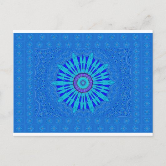 Mooie Traditionele Blauwe vector patroon art des Briefkaart (Voorkant)
