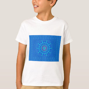 Mooie Traditionele Blauwe vector patroon art des T-shirt